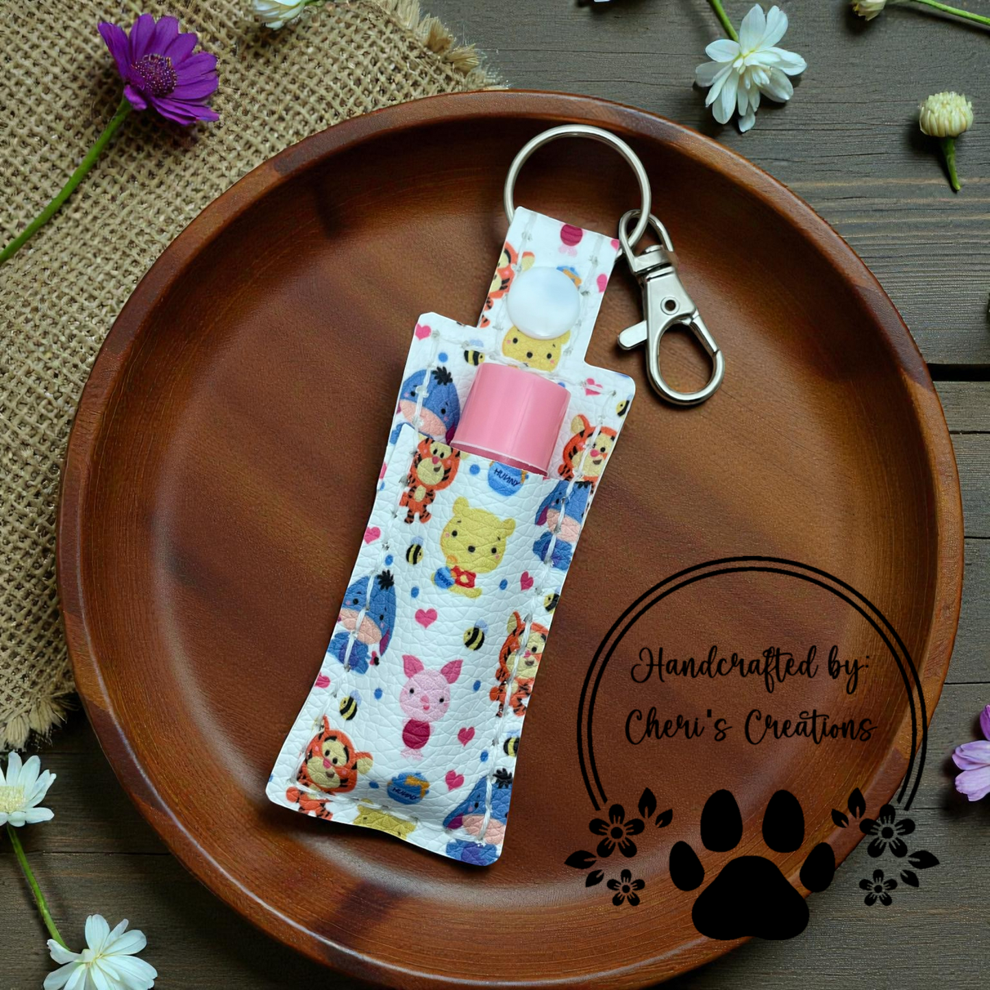 Chapstick Keychain - Woodland Friends Lip Balm Holder