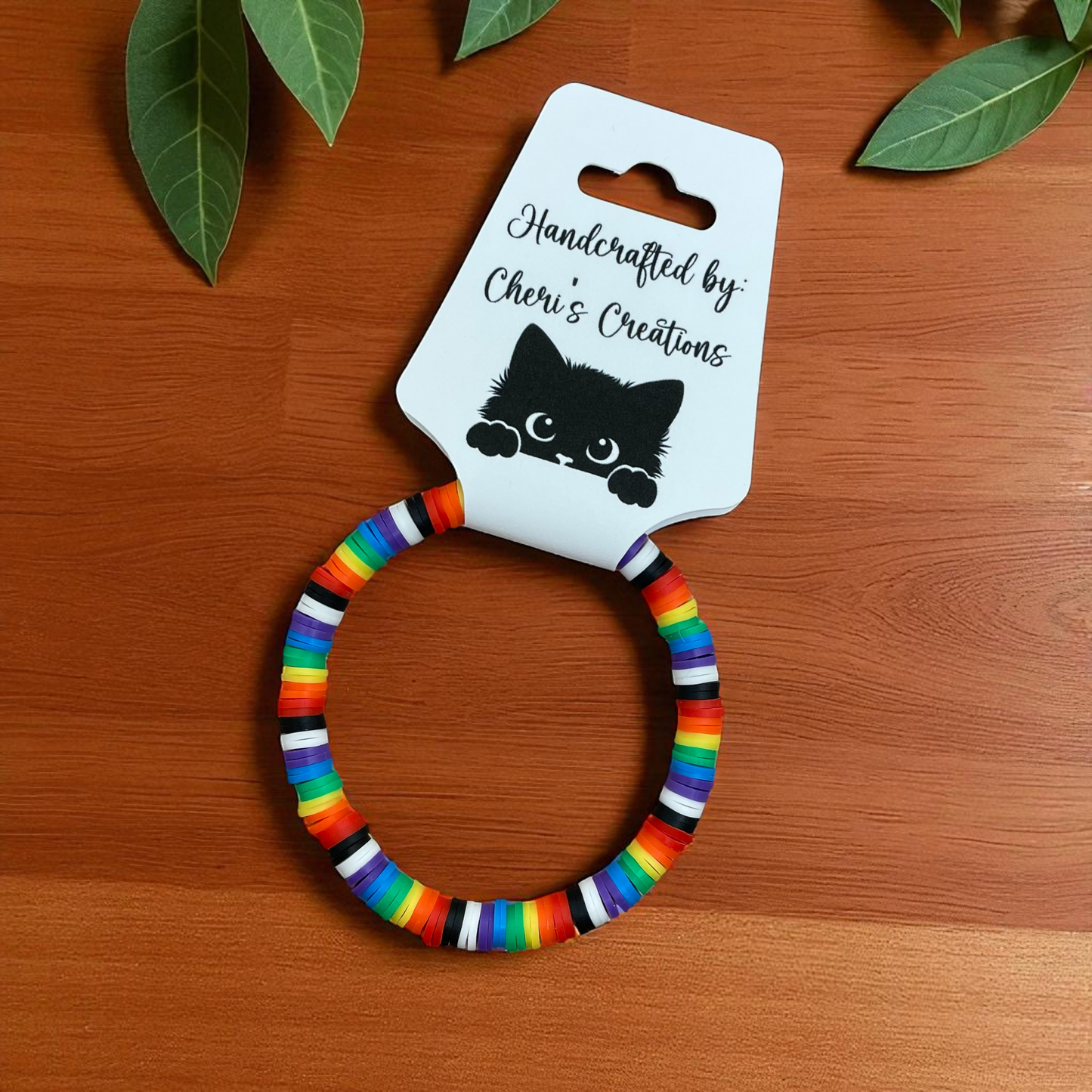 PRIDE Heishi Bead Bracelet – Handmade Rainbow Stretch Bracelet