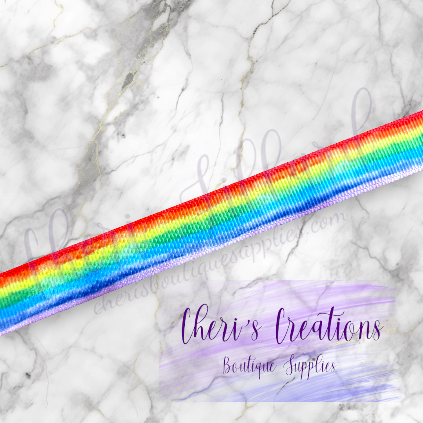 Rainbow Watercolor Brush Strokes Back to School 5/8" 7/8" Grosgrain Ribbon by the Yard