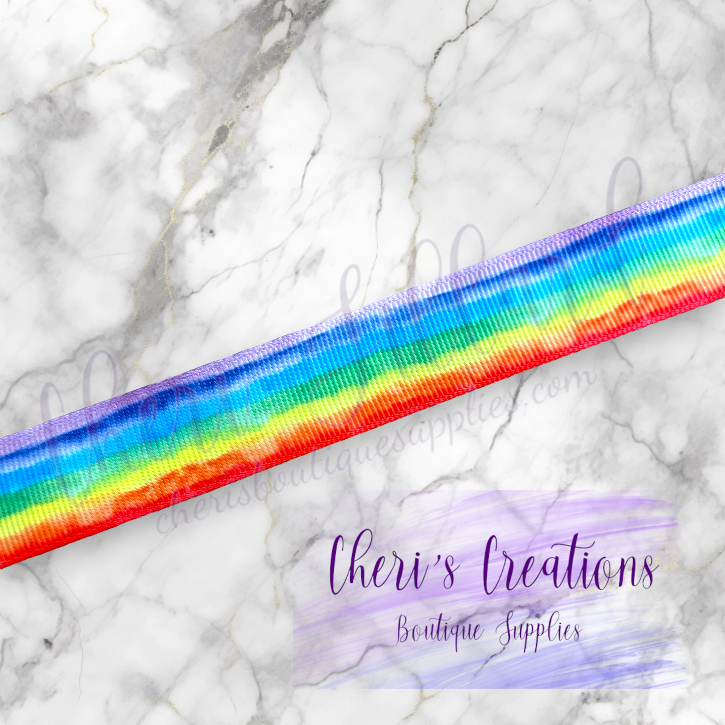 Rainbow Watercolor Brush Strokes Back to School 5/8" 7/8" Grosgrain Ribbon by the Yard
