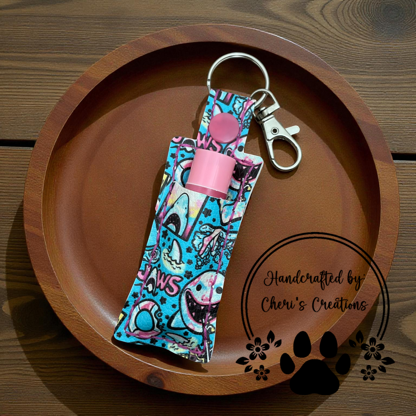 Chapstick Keychain - Shark Attack Lip Balm Holder