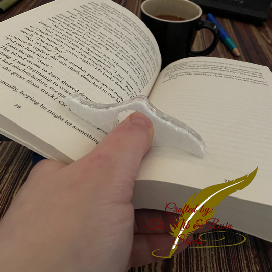 Page Holder - White Glitter Small Blade Thumb Holder