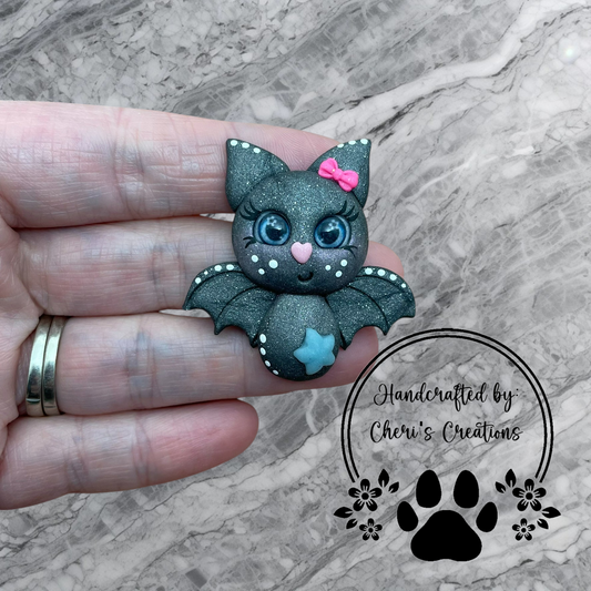 Spooky & Sweet Bat Polymer Clay Embellishment