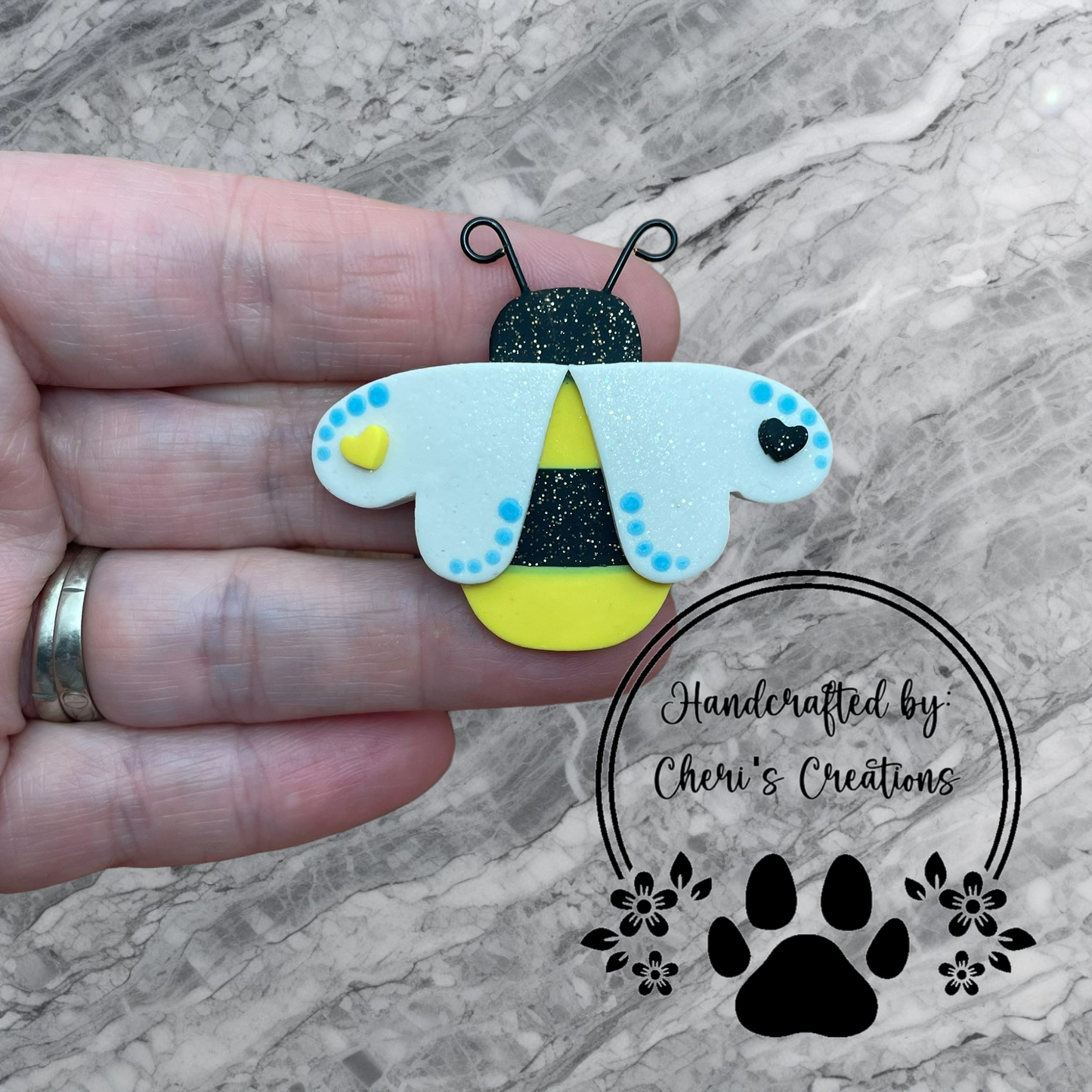 Sweet Summer Bumblebee Polymer Clay Embellishment