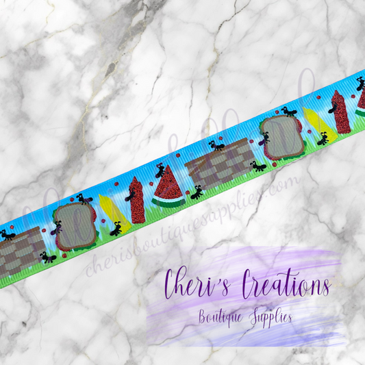 Picnic Theme Grosgrain Ribbon – 7/8" Worded & Non-Worded Styles | Summer BBQ Craft Ribbon