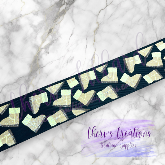 Sweater Weather Sweater and Boots 7/8" 1.5"Grosgrain Ribbon by the Yard