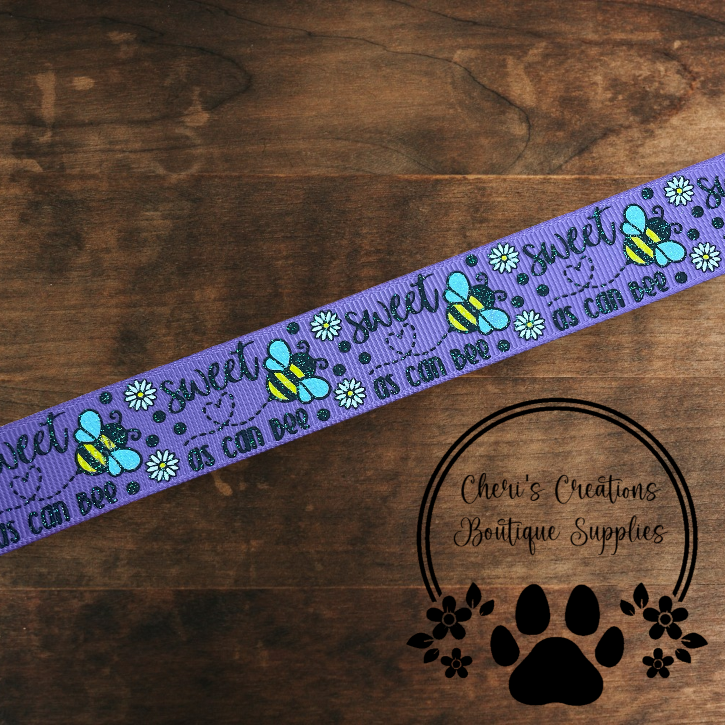 Sweet as Can Bee Grosgrain Ribbon – 7/8" Bumble Bee Themed Ribbon
