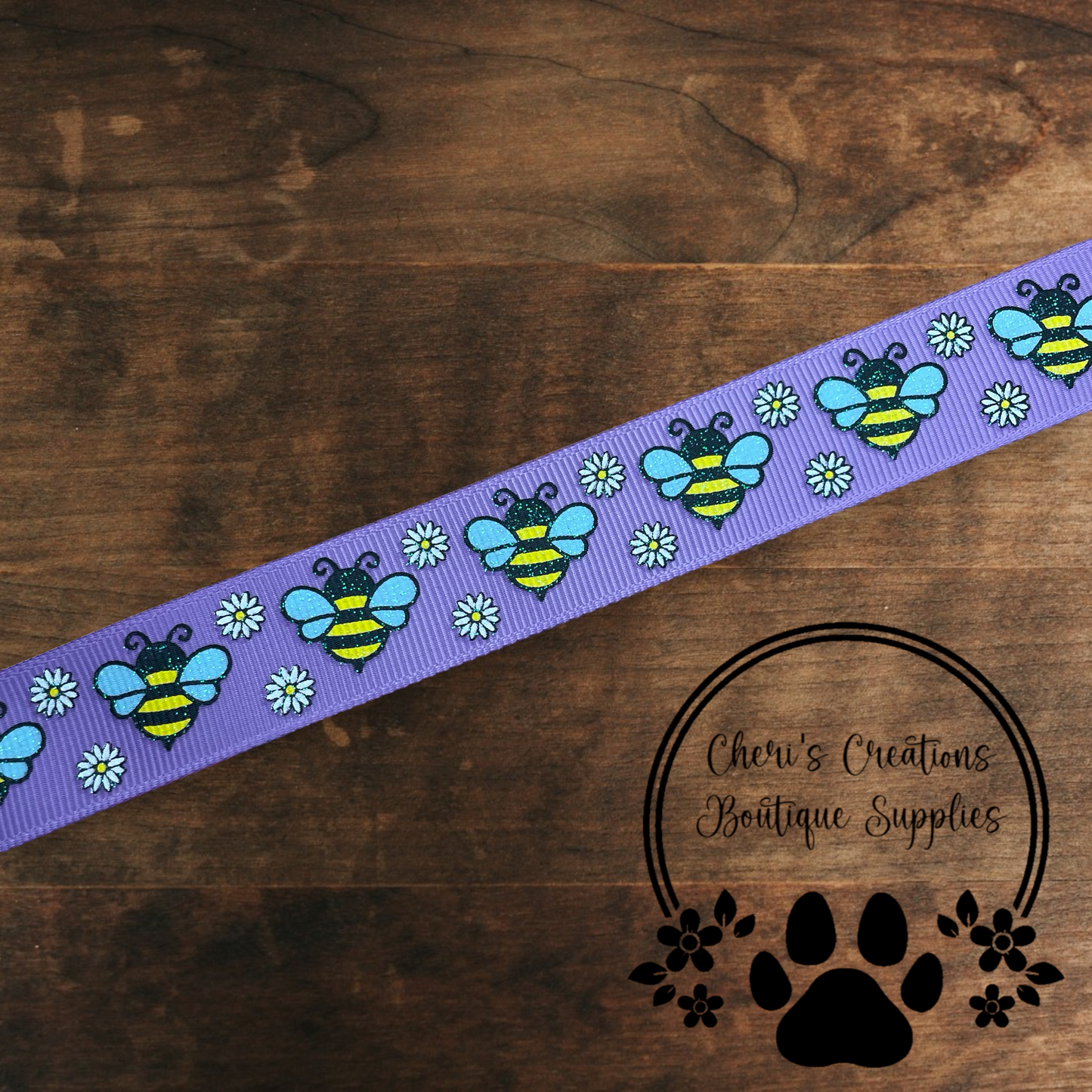 Sweet as Can Bee Grosgrain Ribbon – 7/8" Bumble Bee Themed Ribbon