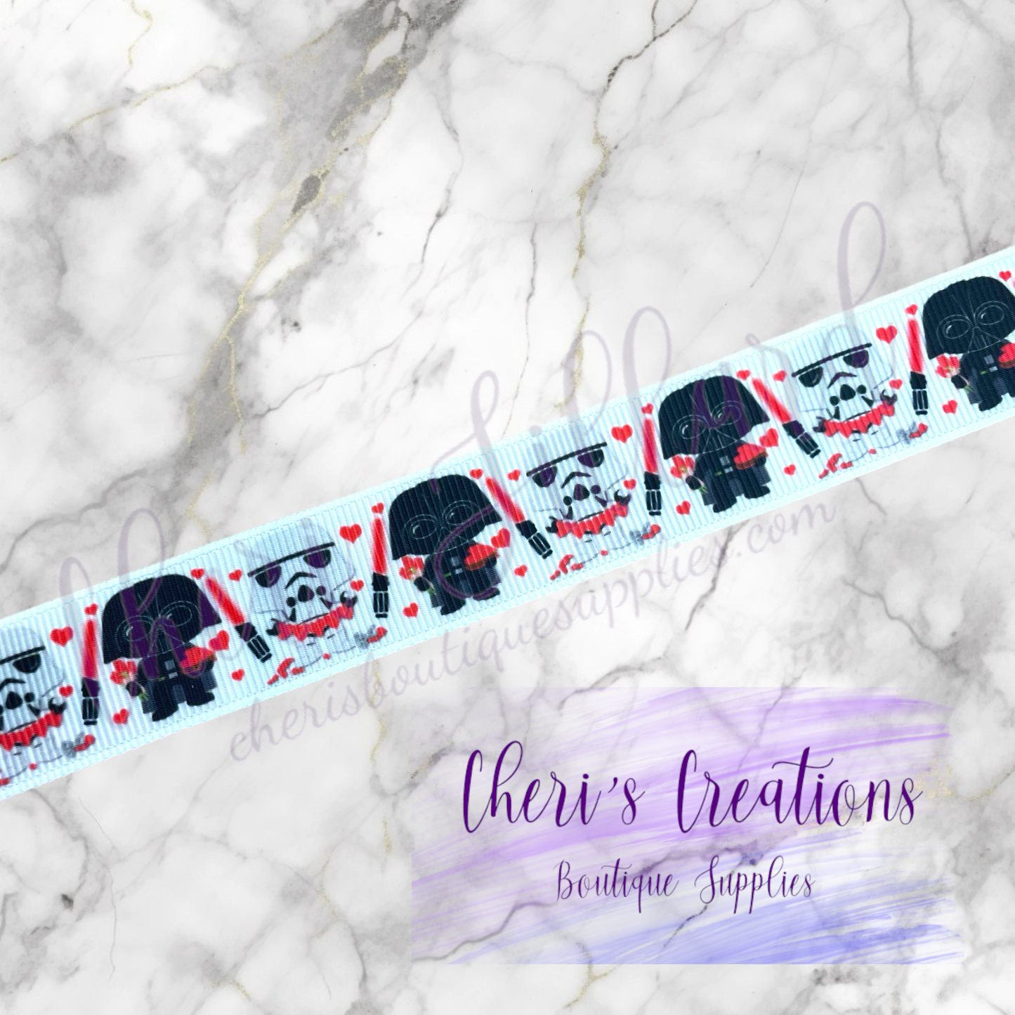 Join the Heart Side Valentine 5/8" 7/8" Grosgrain Ribbon by the Yard