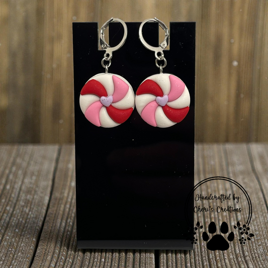 Valentine Candy Dangle Earrings – Handmade Polymer Clay Valentine Earrings