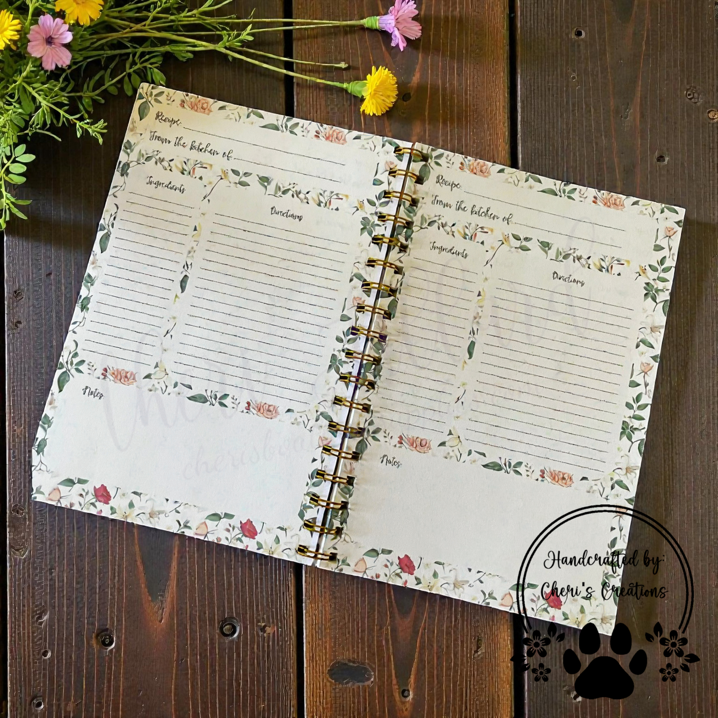 Vintage Floral Recipe Journal