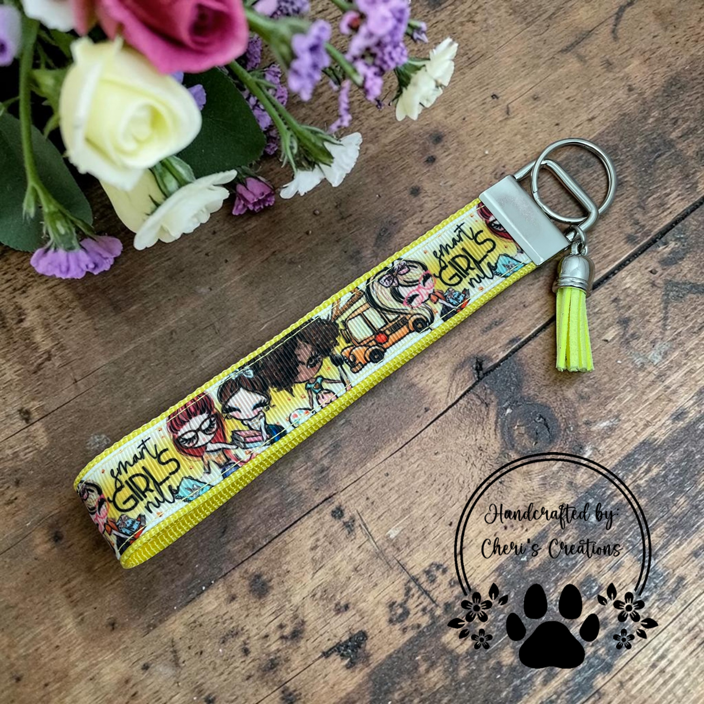 Smart Girls Rule Wristlet Keychain