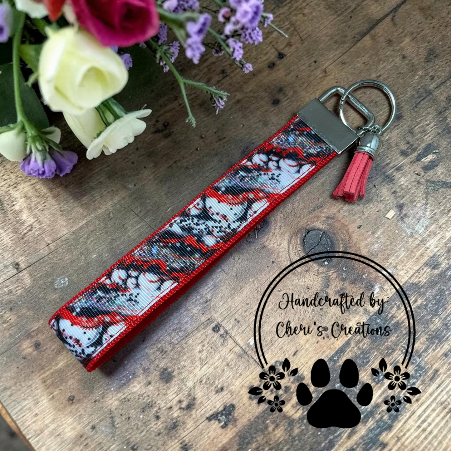 Baseball Fan Wristlet Keychain