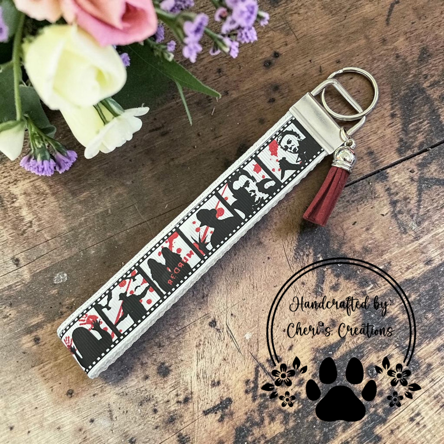 Vintage Horror Wristlet Keychain