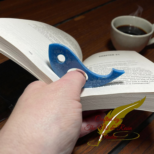 Page Holder - Pure Blue Mica Whale Thumb Holder