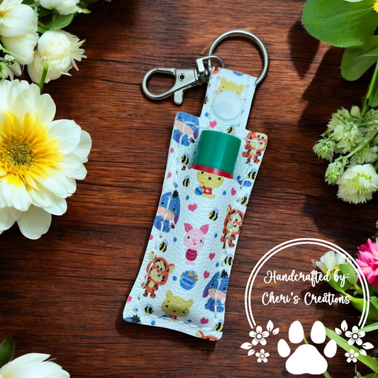Handmade Lip Balm Keychain – Honey Bear & Friends Chapstick Keychain Holder, Portable Lip Balm Accessory for Keys & Bags