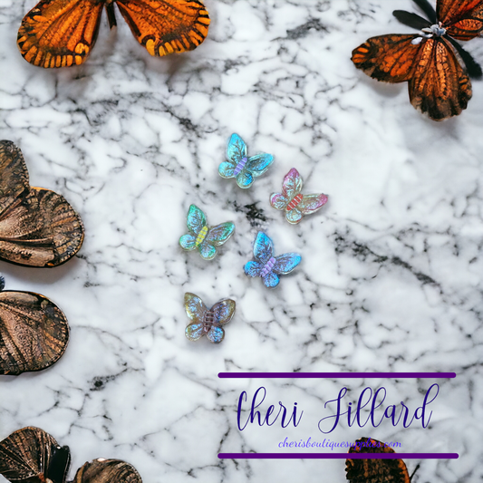 Candy Glitter Butterfly Flatback Resin Embellishment