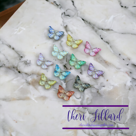 Crystal Butterflies Flatback Resin Embellishment