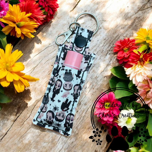 Spooky Family Chapstick Keychain