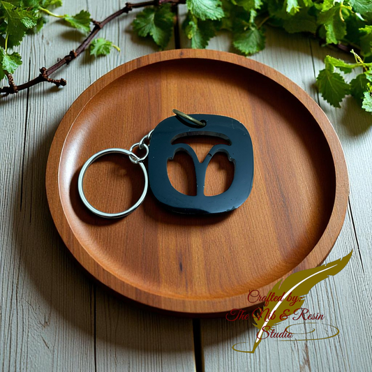 Zodiac Sign Keychain: Aries - Black