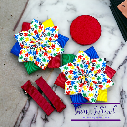 Autism Awareness Flower Bow Kit