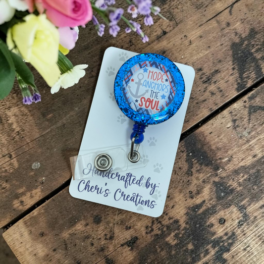 Hope Anchors the Soul Badge Reel | Faith Retractable ID Holder