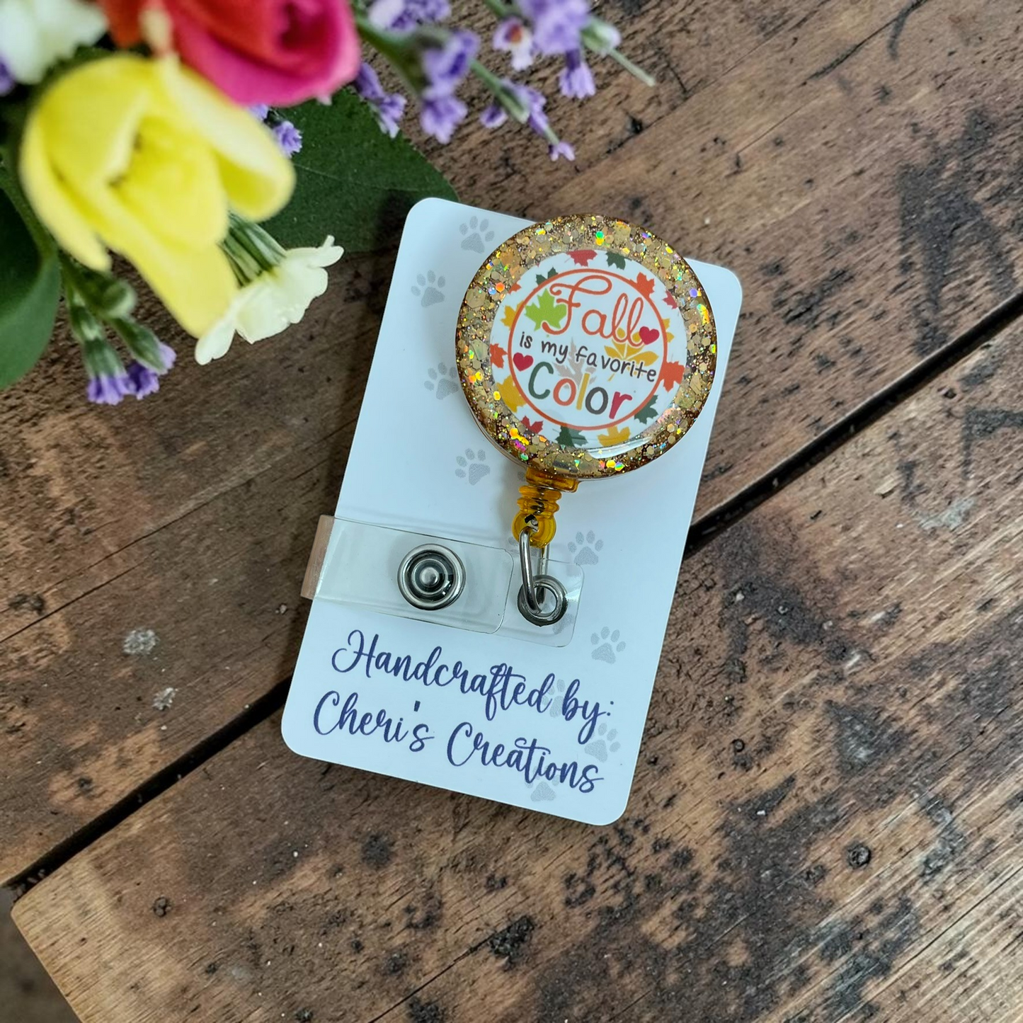 Fall Is My Favorite Color Badge Reel | Autumn Retractable ID Holder