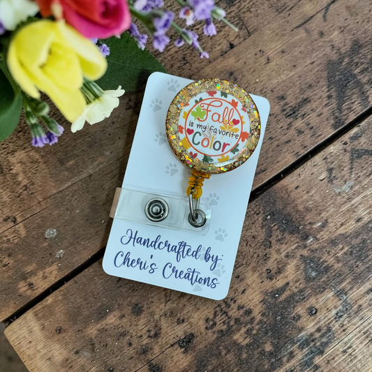 Fall Is My Favorite Color Badge Reel | Autumn Retractable ID Holder