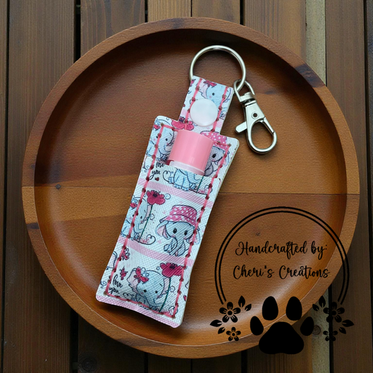 Chapstick Keychain - Baby Elephants Lip Balm Holder