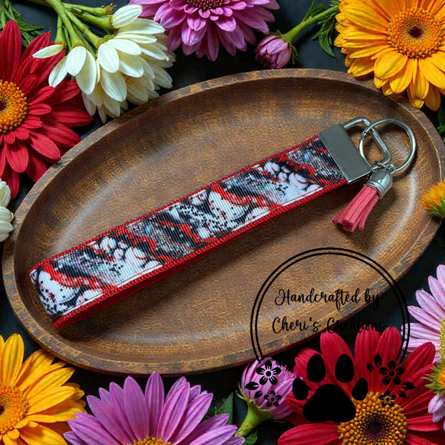 Wristlet Keychain - Baseball Fan Key Fob