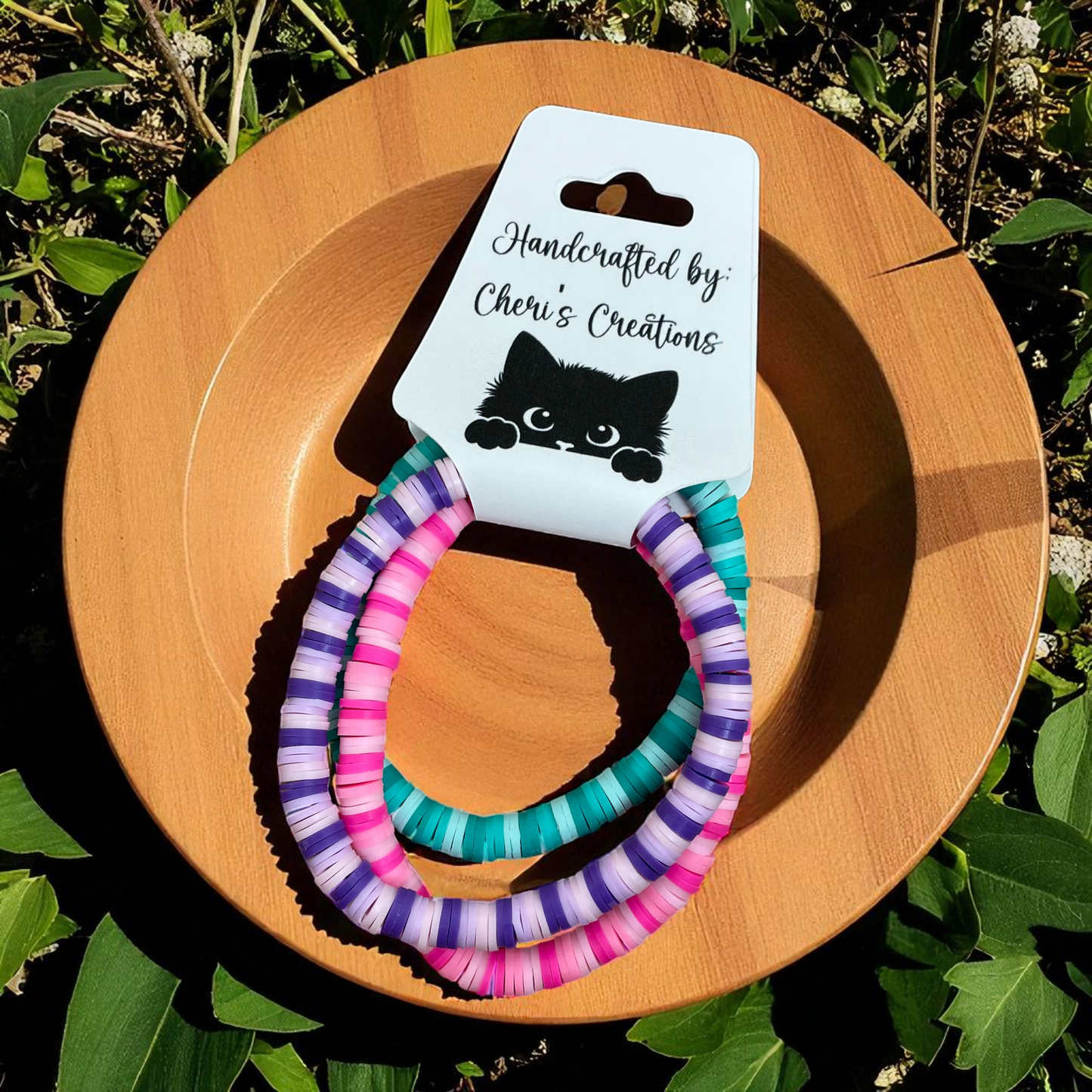 Beach Vibes Heishi Bead Bracelet Set – Handmade Stretch Bracelets