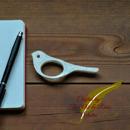 Page Holder - Silver White Mica Bird Thumb Holder