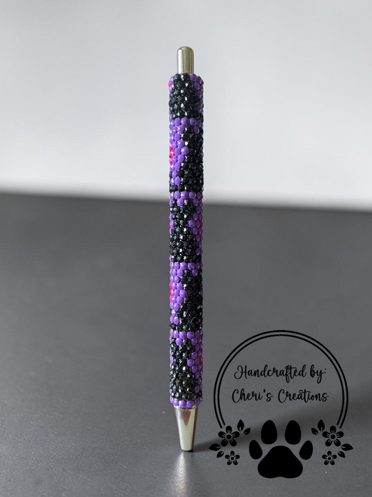 Black Cat Rhinestone Bling Ballpoint Pen