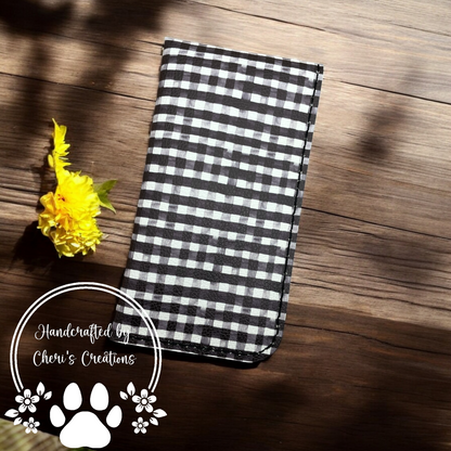 Black Checkered Plaid Eyeglass Case