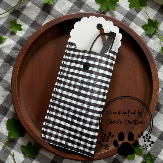 Glasses Case - Black Checked Case for Glasses