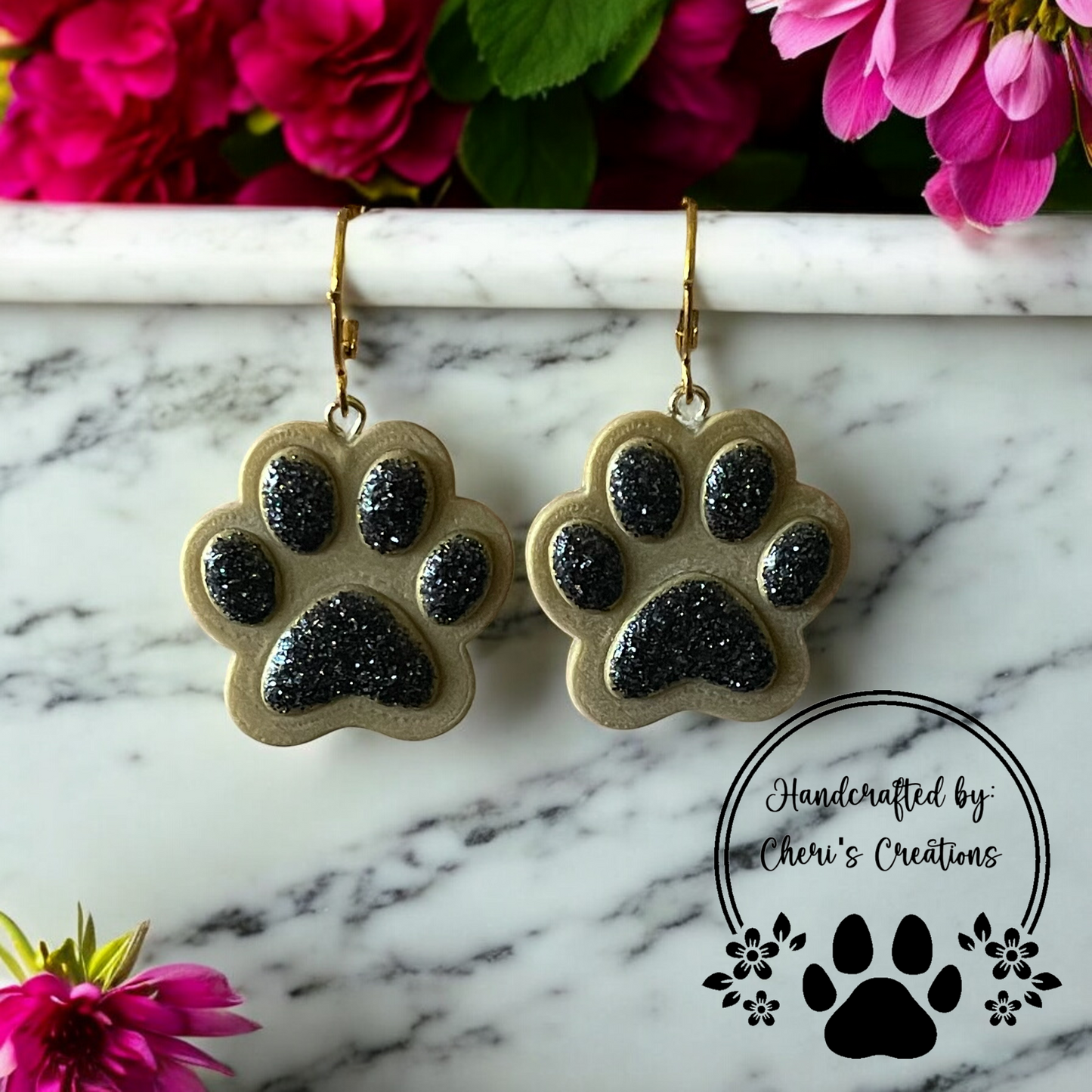 Black & Gold Paw Prints