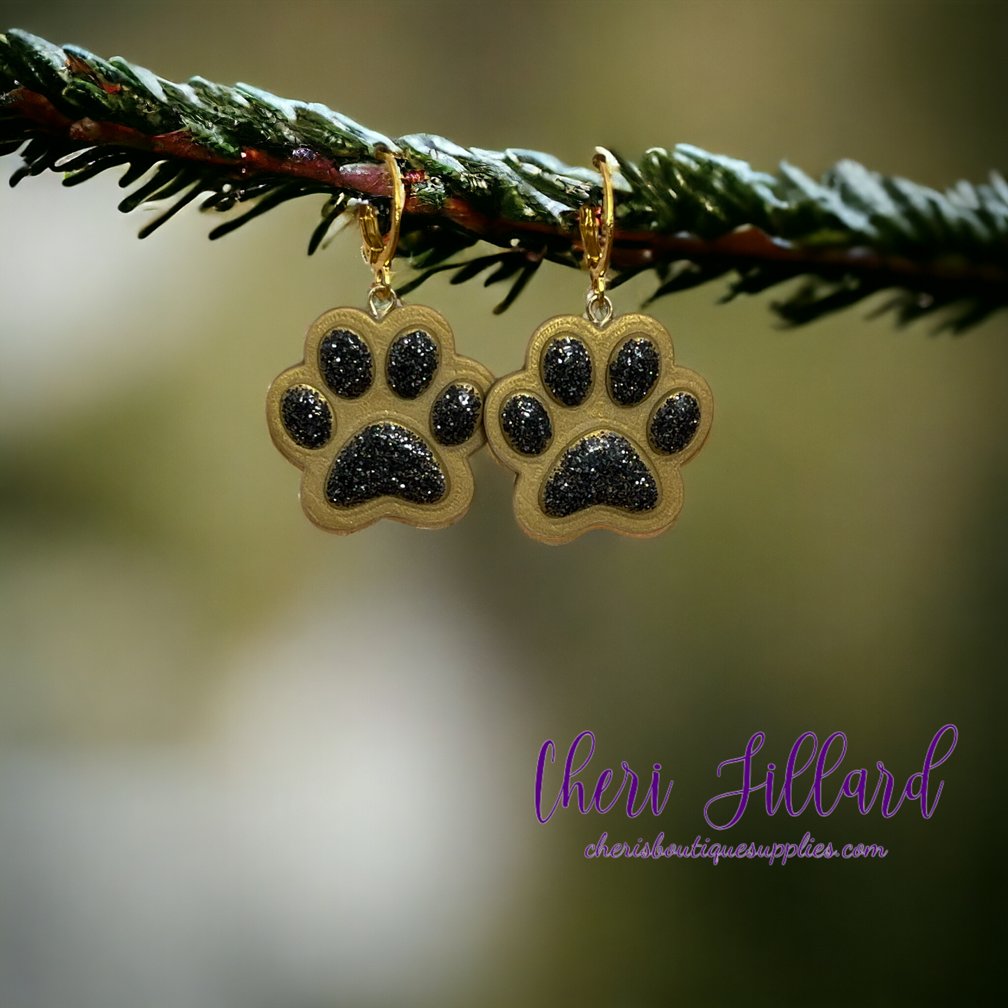 Black & Gold Paw Prints