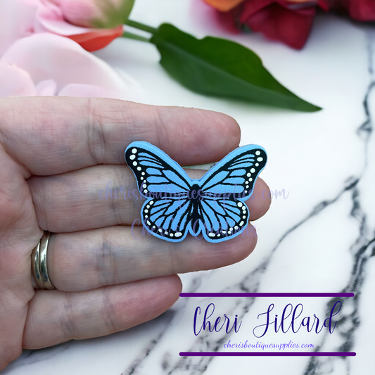 Blue Butterfly Polymer Clay Embellishment