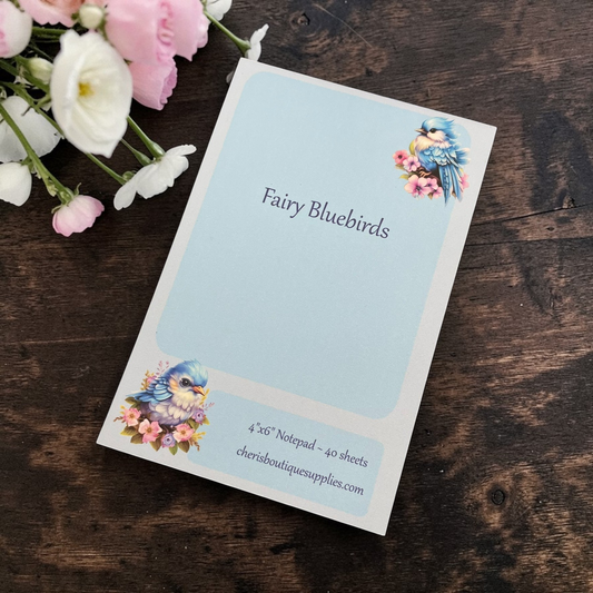 Bluebird Notepad – Cute Bird Memo Pad | Handmade Stationery