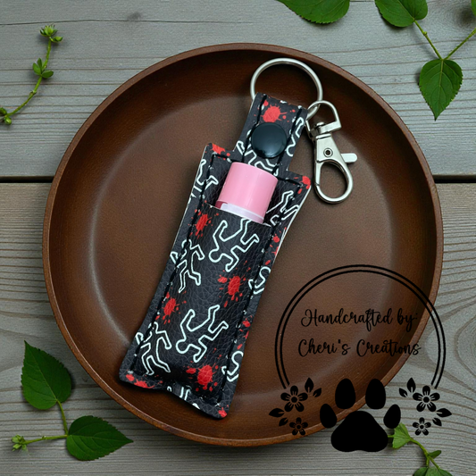 Chapstick Keychain - Body Outlines Lip Balm Holder