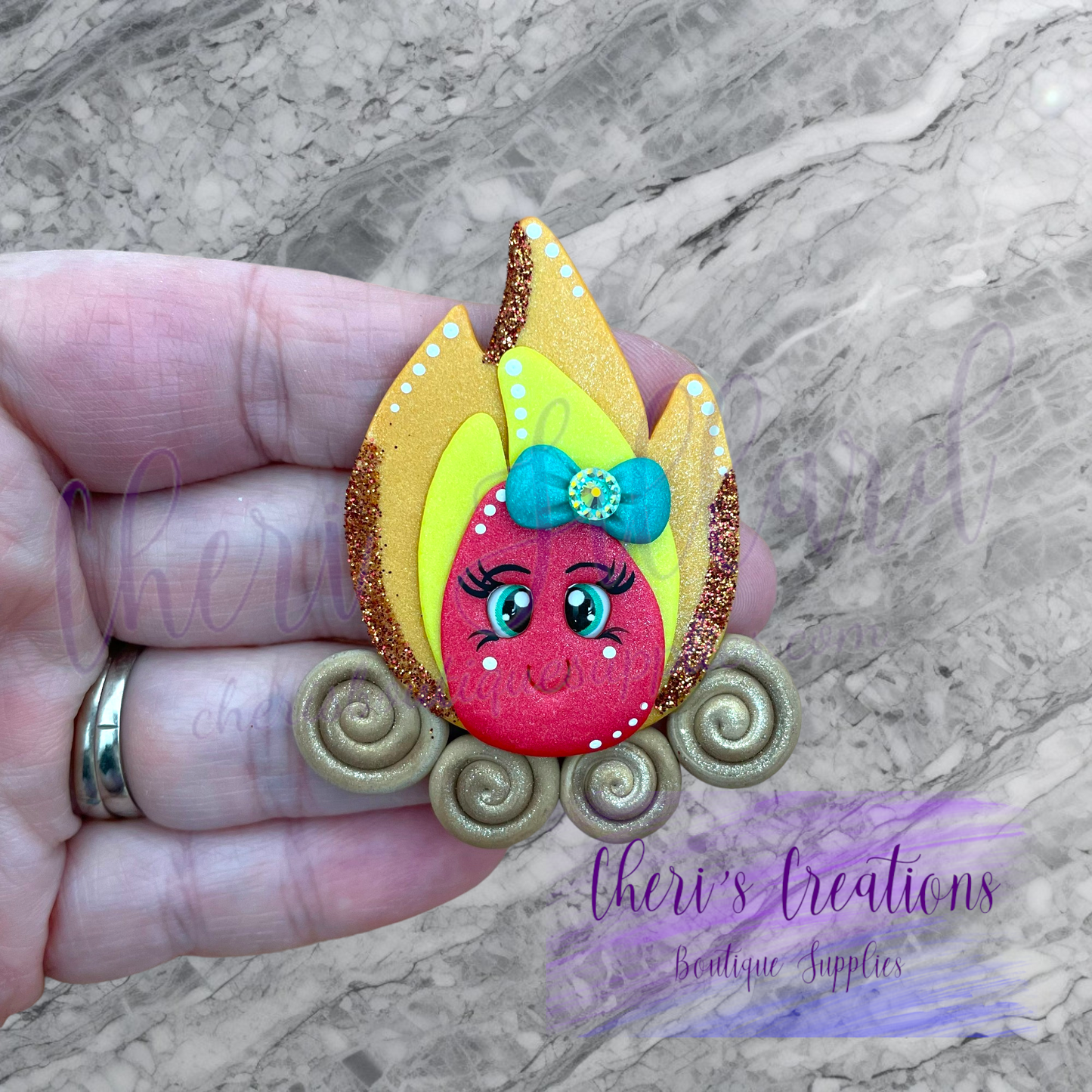 Fall Bonfire Polymer Clay Embellishment