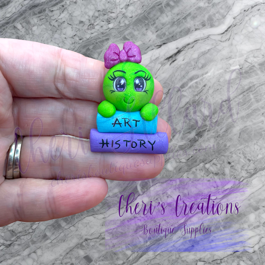 Book Worm Polymer Clay Embellishment