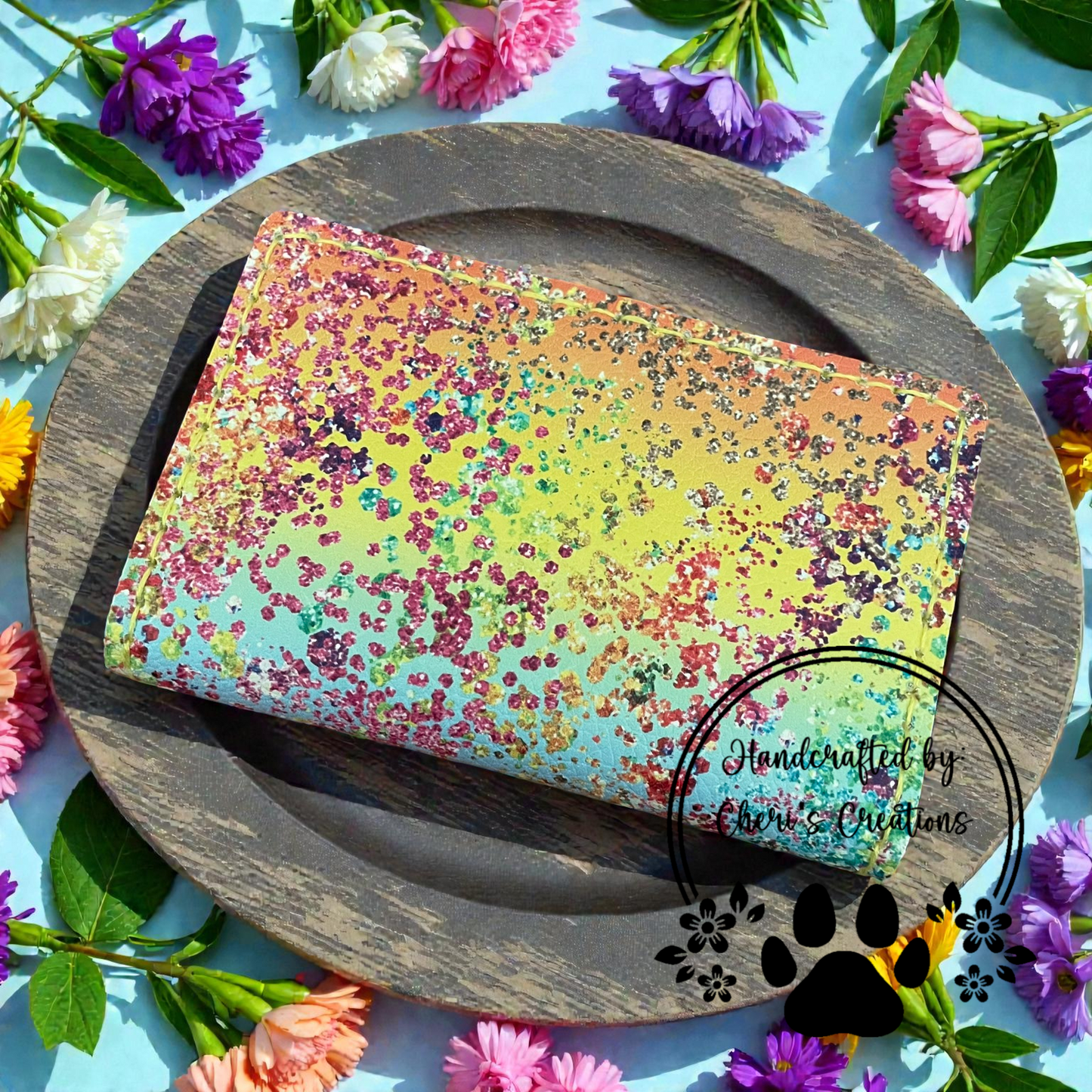 Card Wallet - Bright Paint Splatter Slim Pocket Wallet