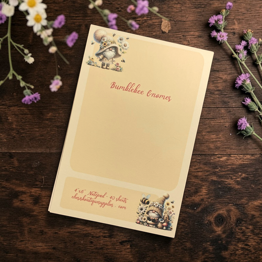 Bumblebee Gnomes Notepad – Bee Gnome Memo Pad