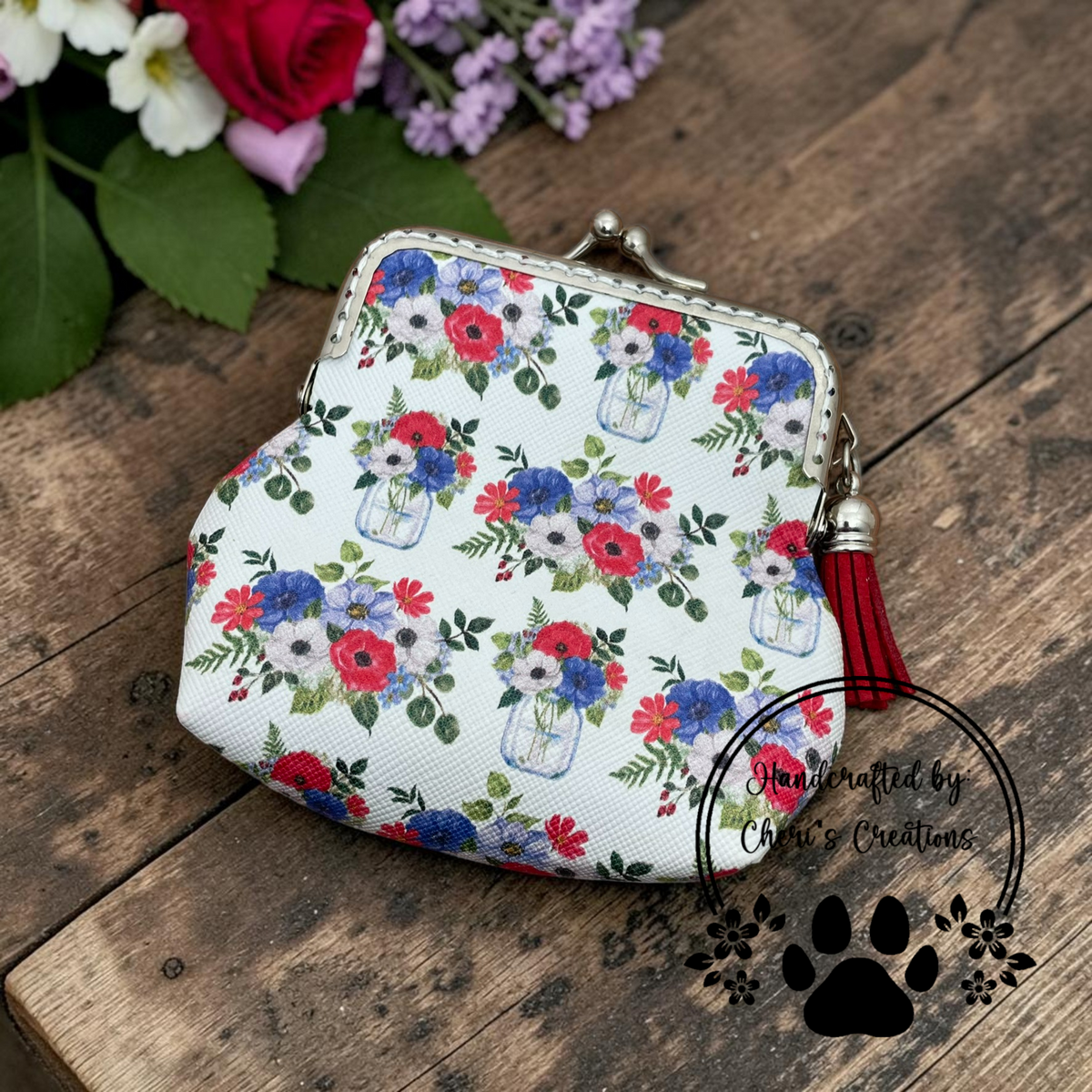 Patriotic Mason Jars Coin Purse