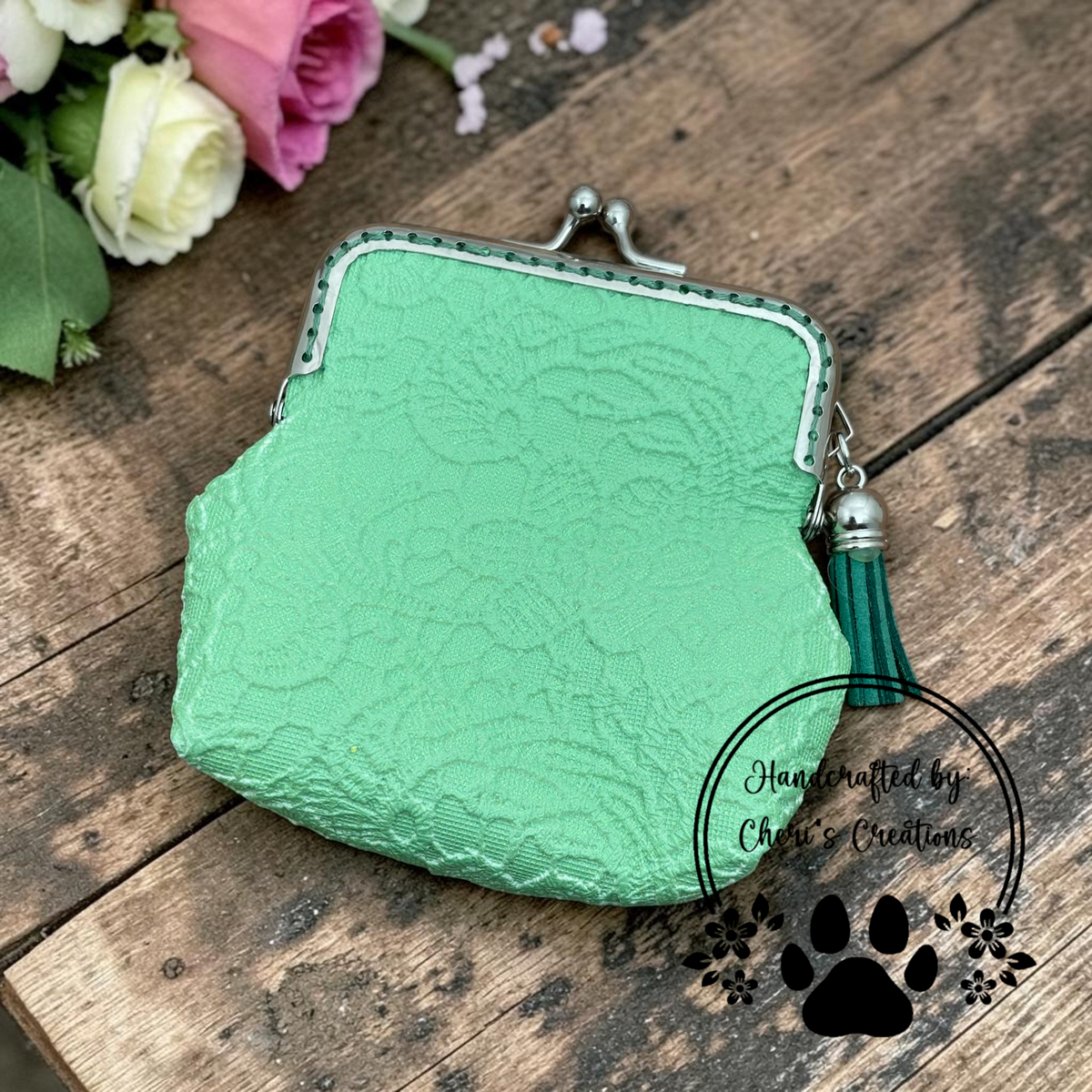 Green Lace Coin Purse