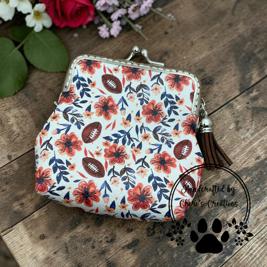 Floral Football Coin Purse