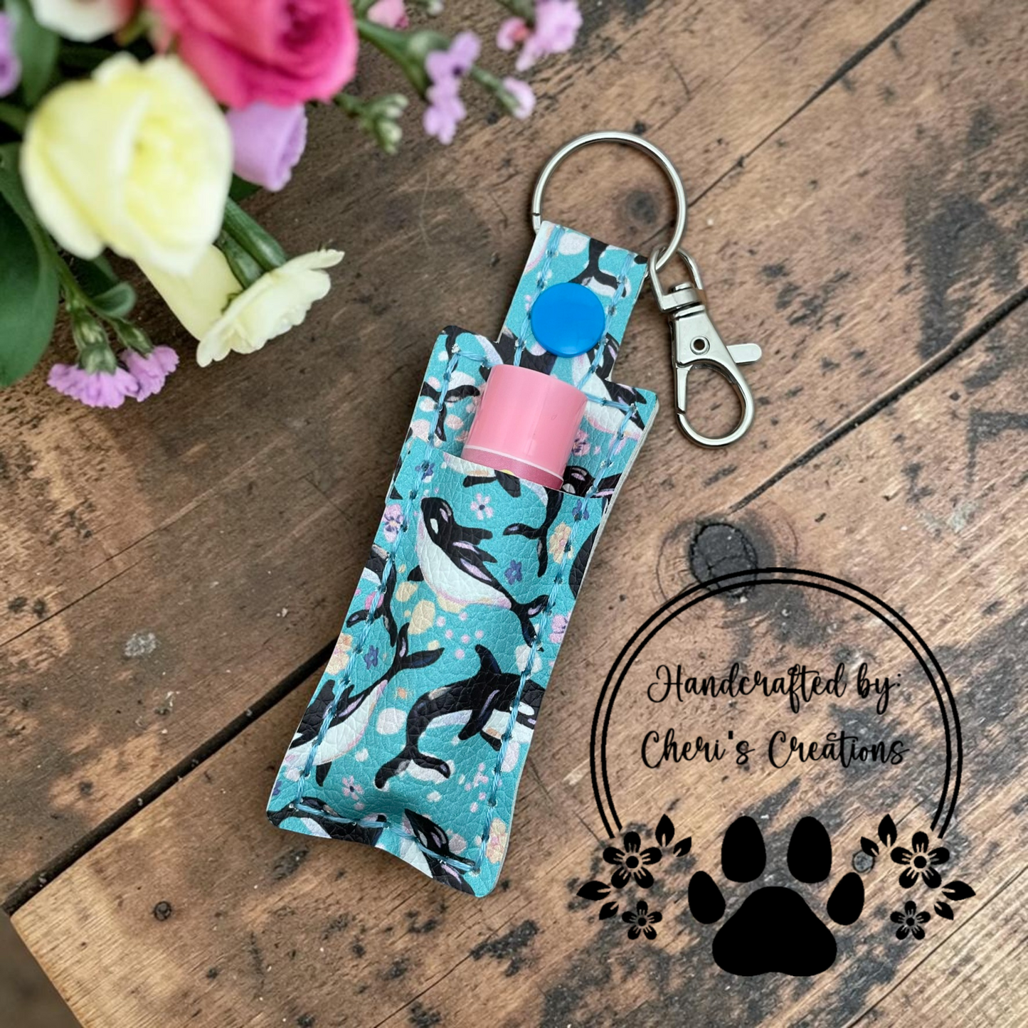 Orca Whale Chapstick Holder Keychain – Lip Balm Holder