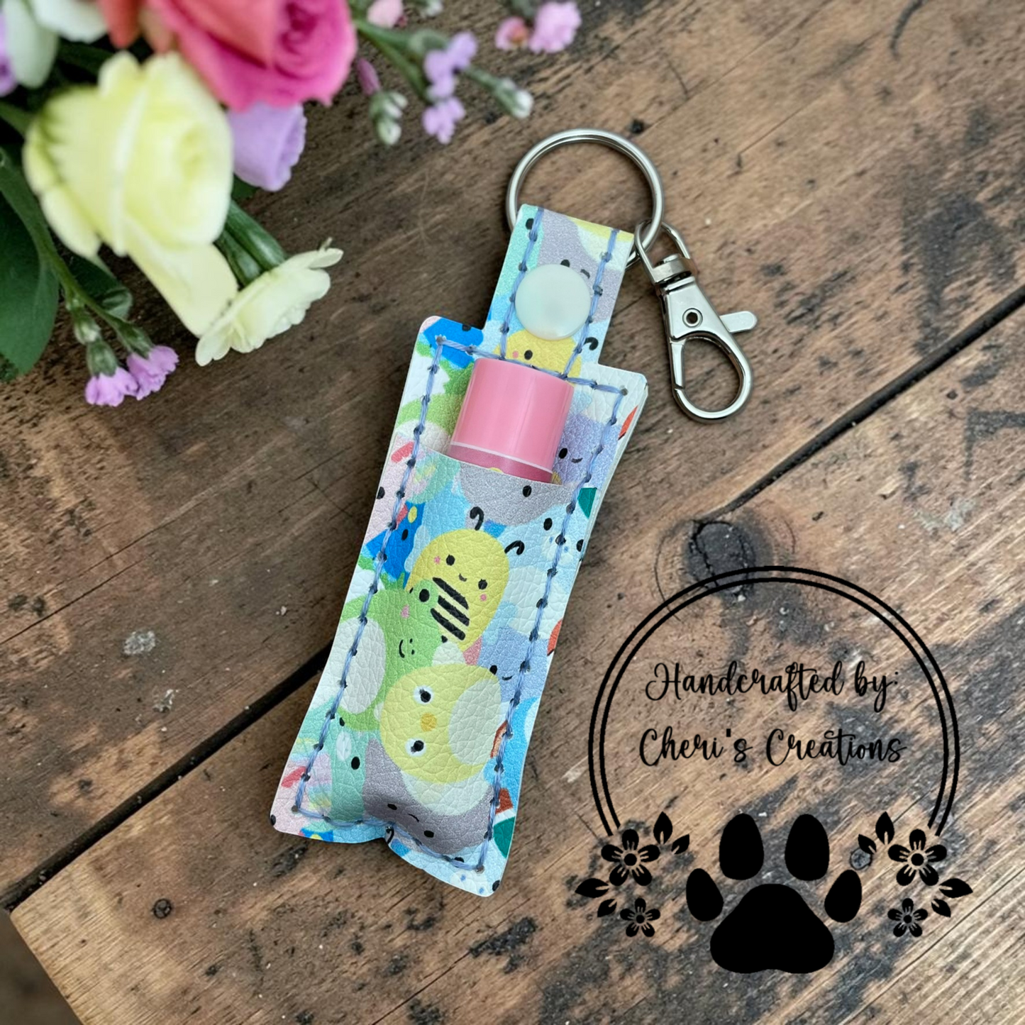 Cute Kawaii Animals Chapstick Holder Keychain – Lip Balm Holder