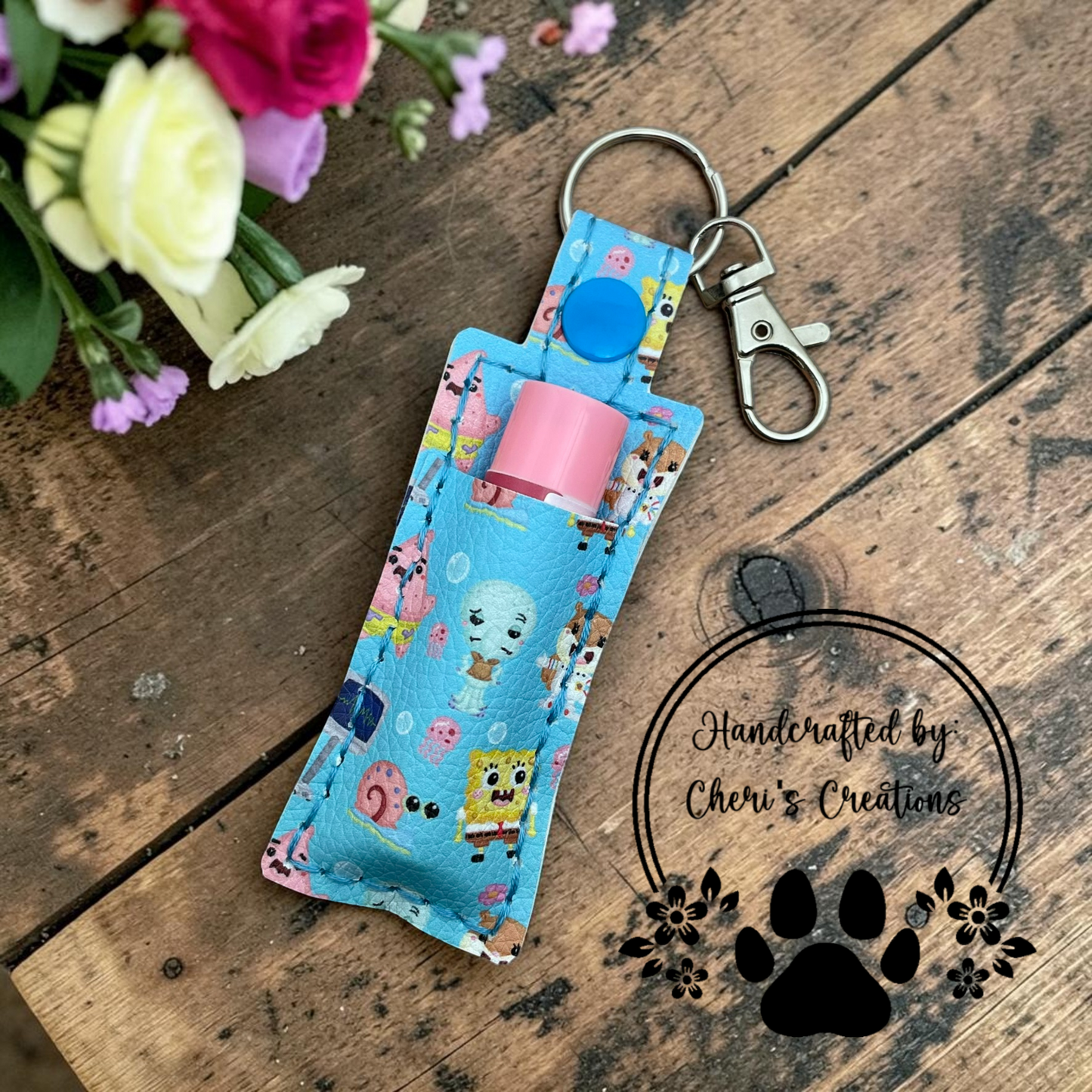 Silly Cartoon Chapstick Holder Keychain – Lip Balm Holder